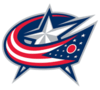 Columbus Blue Jackets logo featuring a stylized star and red, white, and blue ribbon with an Ohio flag motif.